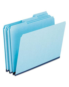 Pendaflex 1" Expansion 1/3 Cut Tab Letter Pressboard Folder, Blue, 25/Box