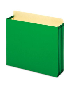 Pendaflex Letter 3-1/2" Expanding Straight Tab Cabinet File Pocket, Green, 10/Box
