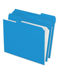 Pendaflex Double-Ply 1/3 Cut Top Tab Letter File Folder, Blue, 100/Box