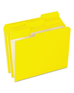 Pendaflex Double-Ply 1/3 Cut Top Tab Letter File Folder, Yellow, 100/Box