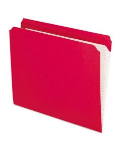 Pendaflex Double-Ply Straight Cut Top Tab Letter File Folder, Red, 100/Box