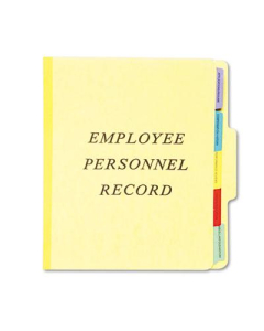 Pendaflex 1/3 Cut Tab Letter Vertical Personnel Folder, Yellow