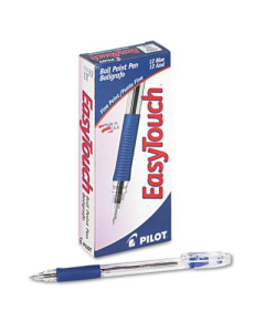 Pilot EasyTouch 0.7 mm Fine Stick Ballpoint Pens, Blue, 12-Pack