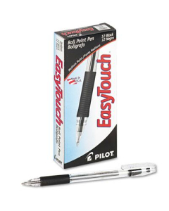 Pilot EasyTouch 1 mm Medium Stick Ballpoint Pens, Black, 12-Pack