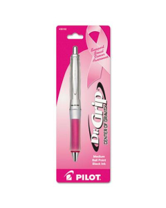 Pilot Dr. Grip 1 mm Medium Pink Ribbon Barrel Ballpoint Pen, Black
