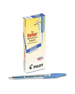 Pilot Better 1 mm Medium Stick Ballpoint Pens, Blue, 12-Pack