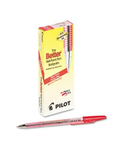 Pilot Better 0.7 mm Fine Stick Ballpoint Pens, Red, 12-Pack