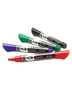 Quartet EnduraGlide Dry Erase Marker, Chisel Tip, Assorted, 4-Pack