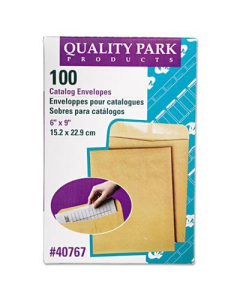 Quality Park 6" x 9" #55 Catalog Envelope, Brown Kraft, 100/Box