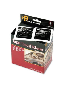 Read Right Tape Head Kleen Pad, Individually Sealed Pads, 80/Box