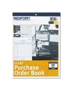 Rediform 8-1/2" x 11" 50-Page 3-Part Bottom-Punch Purchase Order Book