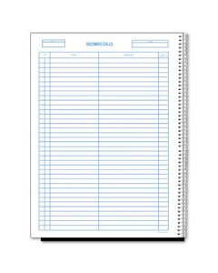 Rediform 8-1/2" x 11" 100-Page Wirebound Call Register Book, 3700-Forms
