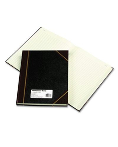 National Brand 8-3/8" x 10-3/8" 300-Page Texhide Account Book, Black/Burgundy Cover