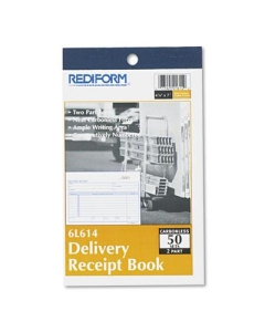 Rediform 6-3/8" x 4-1/4" 50-Page 2-Part Carbonless Delivery Receipt Book