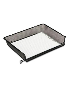 Rolodex Nestable Mesh Stacking Side-Load Wire Letter Tray, Black