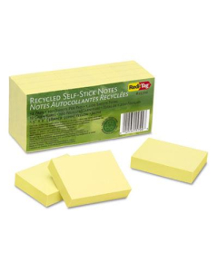 Redi-Tag 1-1/2" X 2", 12 100-Sheet Pads, Yellow Sticky Notes