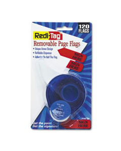 Redi-Tag 9/16" x 1-3/4" "Sign Here" Message Arrow Page Flags, Red, 120 Flags/Pack