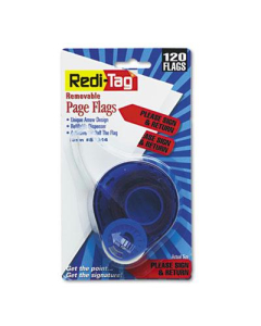Redi-Tag 9/16" x 1-3/4" "Please Sign and Return" Message Arrow Page Flags, Red, 120 Flags/Pack