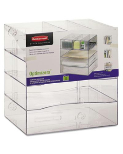 Rubbermaid Optimizers Four-Way Organizer with Drawers, Clear