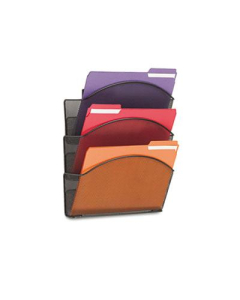 Safco Onyx 3-Pocket Letter Steel Mesh Wall File Pocket, Black