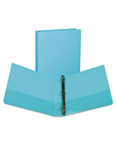 Samsill 1" Capacity 8-1/2" x 11" Round Ring Fashion View Binder, Turquoise, 2-Pack