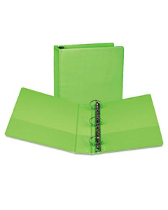 Samsill 2" Capacity 8-1/2" x 11" Round Ring Fashion View Binder, Lime, 2-Pack