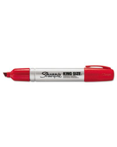 Sharpie King Size Permanent Marker, Chisel Tip, Red, 12-Pack