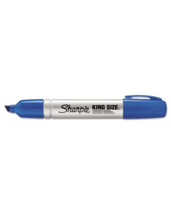 Sharpie King Size Permanent Marker, Chisel Tip, Blue, 12-Pack
