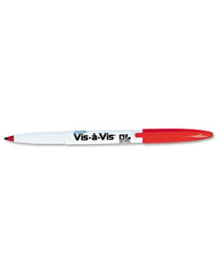 Expo Vis-a-Vis Wet-Erase Marker, Fine Point, Red, 12-Pack
