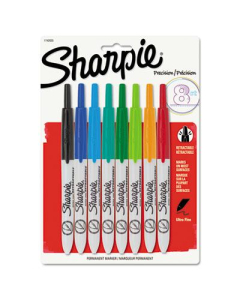 Sharpie Retractable Permanent Marker, Ultra Fine Tip, Assorted, 8-Pack