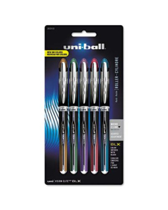 Uni-ball Vision Elite BLX 0.5 mm Micro Stick Roller Ball Pens, Assorted, 5-Pack