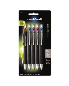 Uni-ball Jetstream RT 1 mm Bold Retractable Roller Ball Pens, Assorted, 5-Pack