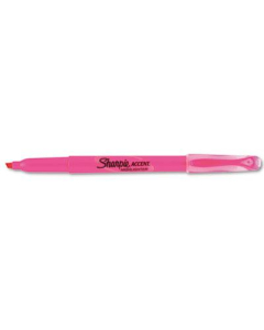 Sharpie Accent Pocket Chisel Tip Highlighter, Fluorescent Pink, 12-Pack