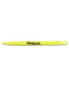 Sharpie Accent Pocket Chisel Tip Highlighter, Fluorescent Yellow, 12-Pack