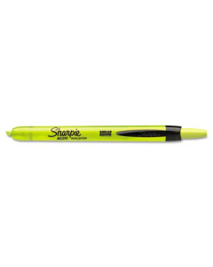 Sharpie Accent Retractable Chisel Tip Highlighter, Yellow, 12-Pack