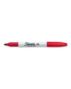 Sharpie Permanent Marker, Fine Tip, Red, 12-Pack