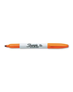 Sharpie Permanent Marker, Fine Tip, Orange, 12-Pack