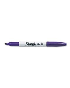 Sharpie Permanent Marker, Fine Tip, Purple, 12-Pack