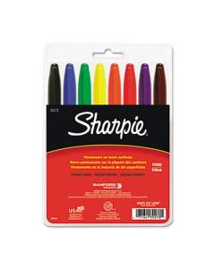 Sharpie Permanent Marker, Fine Point, Assorted, 8-Pack