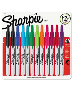 Sharpie Retractable Permanent Marker, Fine Point, Assorted, 12-Pack