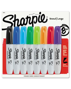 Sharpie Permanent Marker, Chisel Tip, Assorted, 8-Pack