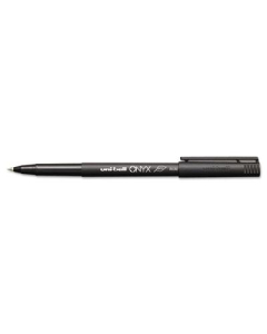 Uni-ball Onyx 0.5 mm Micro Stick Roller Ball Pens, Black, 12-Pack