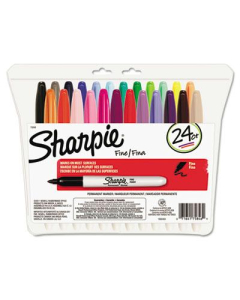 Sharpie Permanent Marker, Fine Tip, Assorted, 24-Pack