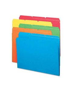 Smead 1/3 Cut Top Tab Letter File Folder, Bright Assorted, 100/Box