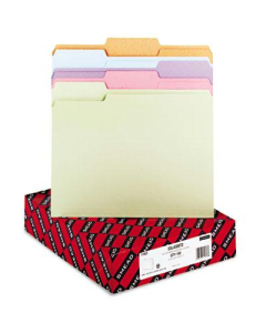 Smead 1/3 Cut Top Tab Letter File Folder, Assorted, 100/Box