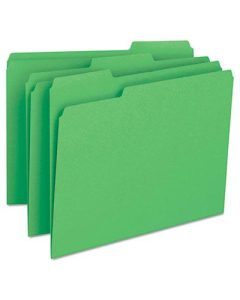 Smead 1/3 Cut Top Tab Letter File Folder, Green, 100/Box