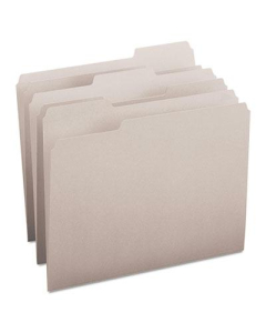 Smead 1/3 Cut Top Tab Letter File Folder, Gray, 100/Box