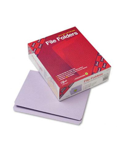 Smead Reinforced Straight Cut Top Tab Letter File Folder, Lavender, 100/Box