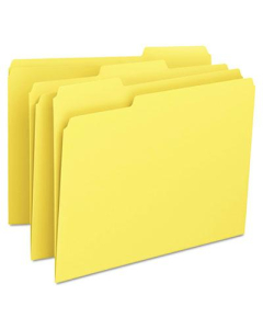 Smead 1/3 Cut Top Tab Letter File Folder, Yellow, 100/Box