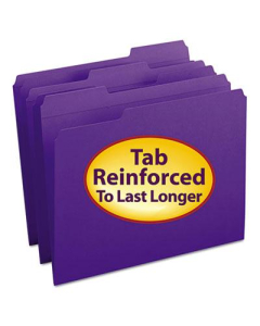 Smead Reinforced 1/3 Cut Top Tab Letter File Folder, Purple, 100/Box